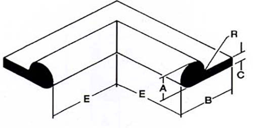 Flat Inside Bulb 90 degree Corner Diagram Large