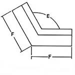 Diagram of Flat Inside Bulb specified Corner Rubber Gate Seals
