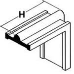 Diagram 2 of Center Dome Style 1 vertical 90 degree corner rubber gate seal