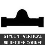 Center Dome Style 1 vertical 90 degree corner rubber gate seal