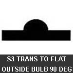 Center Dome Style 3 transitional to a flat outside bulb 90 degree corner rubber gate seals