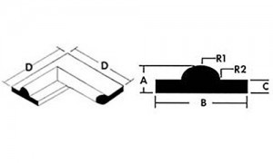 Style 3 - Transitional to a Flat Inside Bulb - 90 Degree Corner