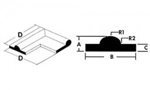 Style 3 - Transitional to a Flat Outside Bulb - 90 Degree Corner