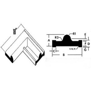 Style 1-Transitional to a Flat Inside Bulb 90 Degree Corner-Natural 1103