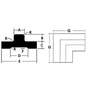 S2-F90DC-N1103-1" x 1" x 1" x 2" x 4" x 1/4" x 16" x 1/4"