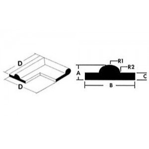 Style 3-Transitional to a Flat Outside Bulb-90 Degree Corner
